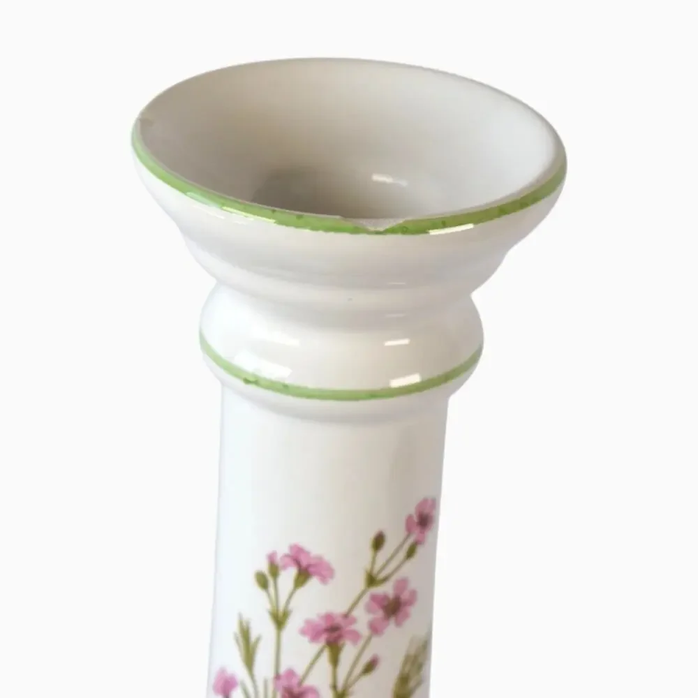 Vintage R.B. Bernarda Portugal Botanical Ceramic Candle Holder